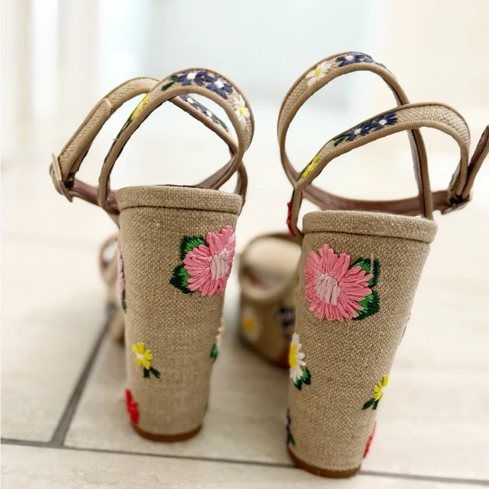 Tabitha Simmons - Calla Meadow Canvas Espadrilles - size 9.5 - Excellent Cond.